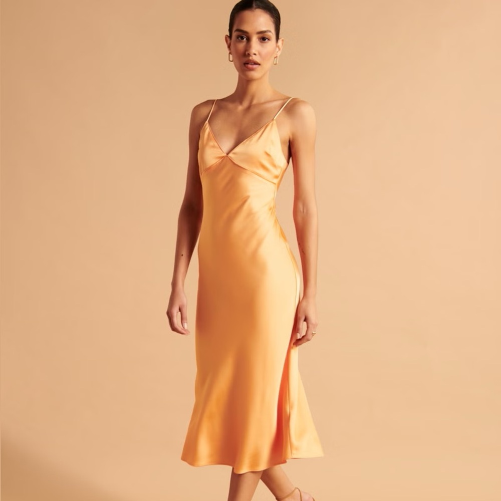 Abercrombie & Fitch Orange Satin Dress